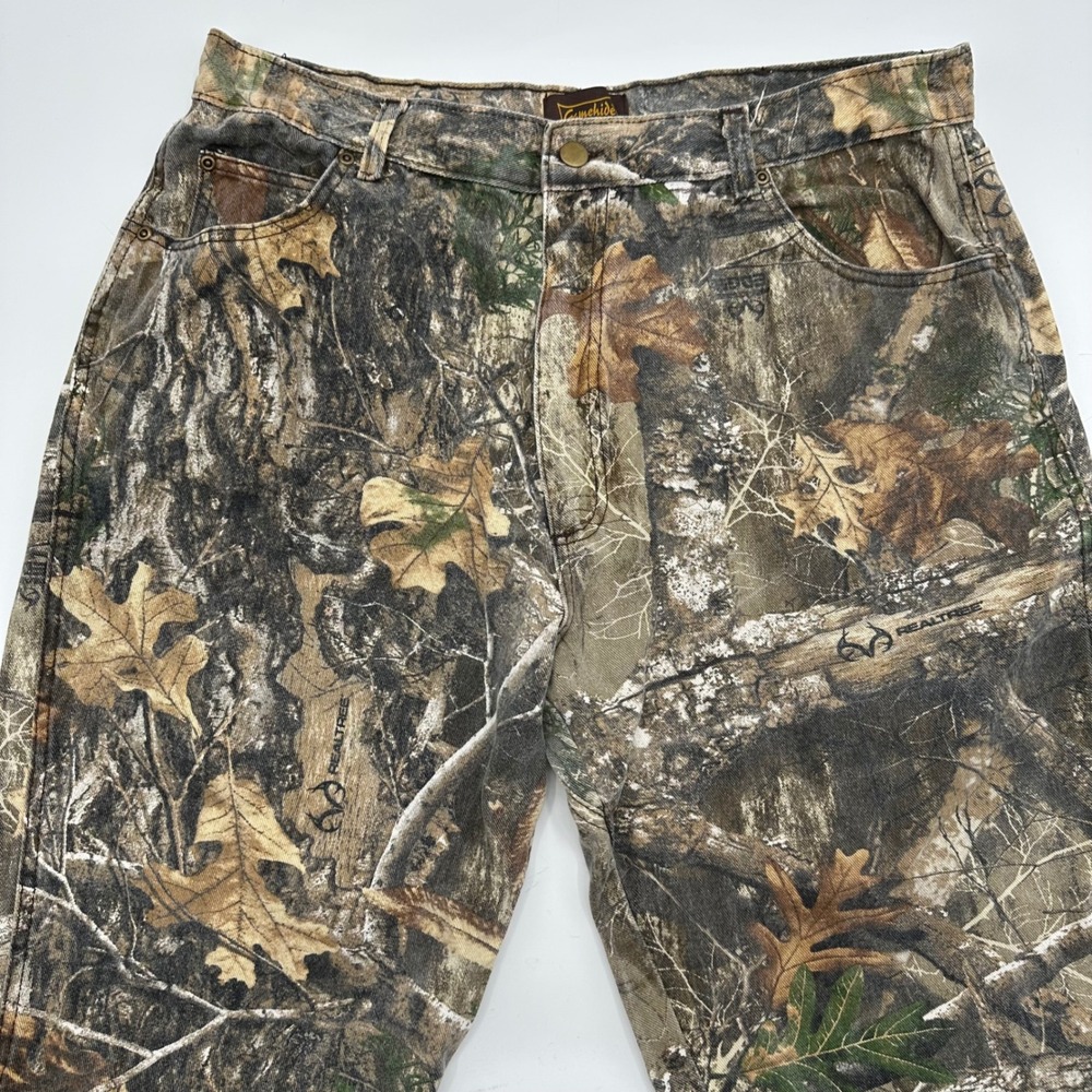 Gamehide Mens Realtree Edge Camo Hunting Pants Cotton Denim 36x30 CWP Camouflage